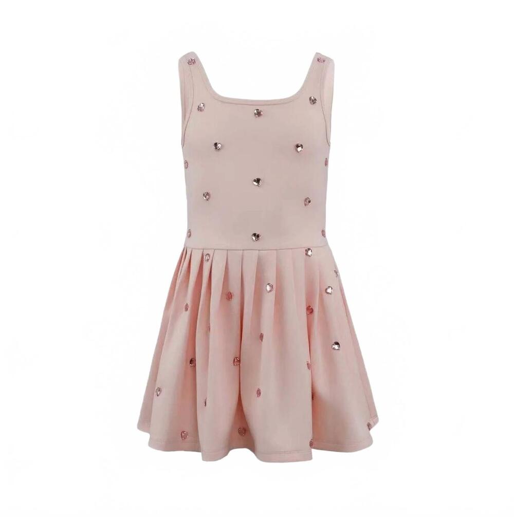 NEW LOLA + THE BOYS girls heart scuba tennis dress in peach